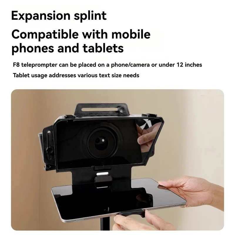 ABMF-F8 Universal Teleprompter For Tablets Laptops Smartphones Cameras For Live Streaming And Recording With Large Screen