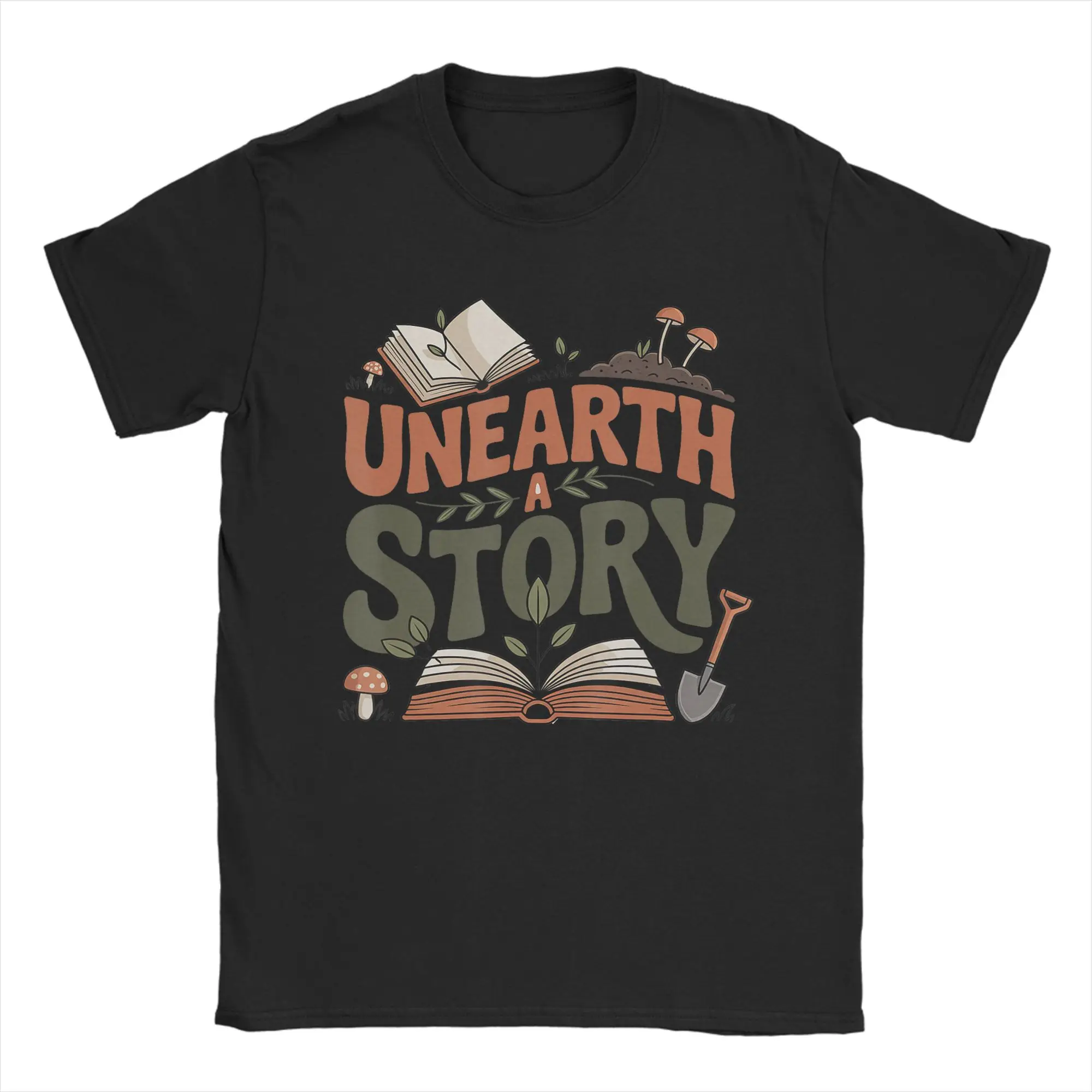 Men's Unearth A Story Summer Reading 2026 T Shirts  Pure Cotton Clothes Leisure Short Sleeve Round Neck Tees 4XL 5XL 6XL T-Shirt