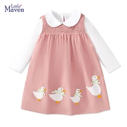 Little maven Two Piece Dress Clothes Girls Autumn Spring Clothes Children's Clothing Cartoon Long Sleeves Casual Cotton Dress