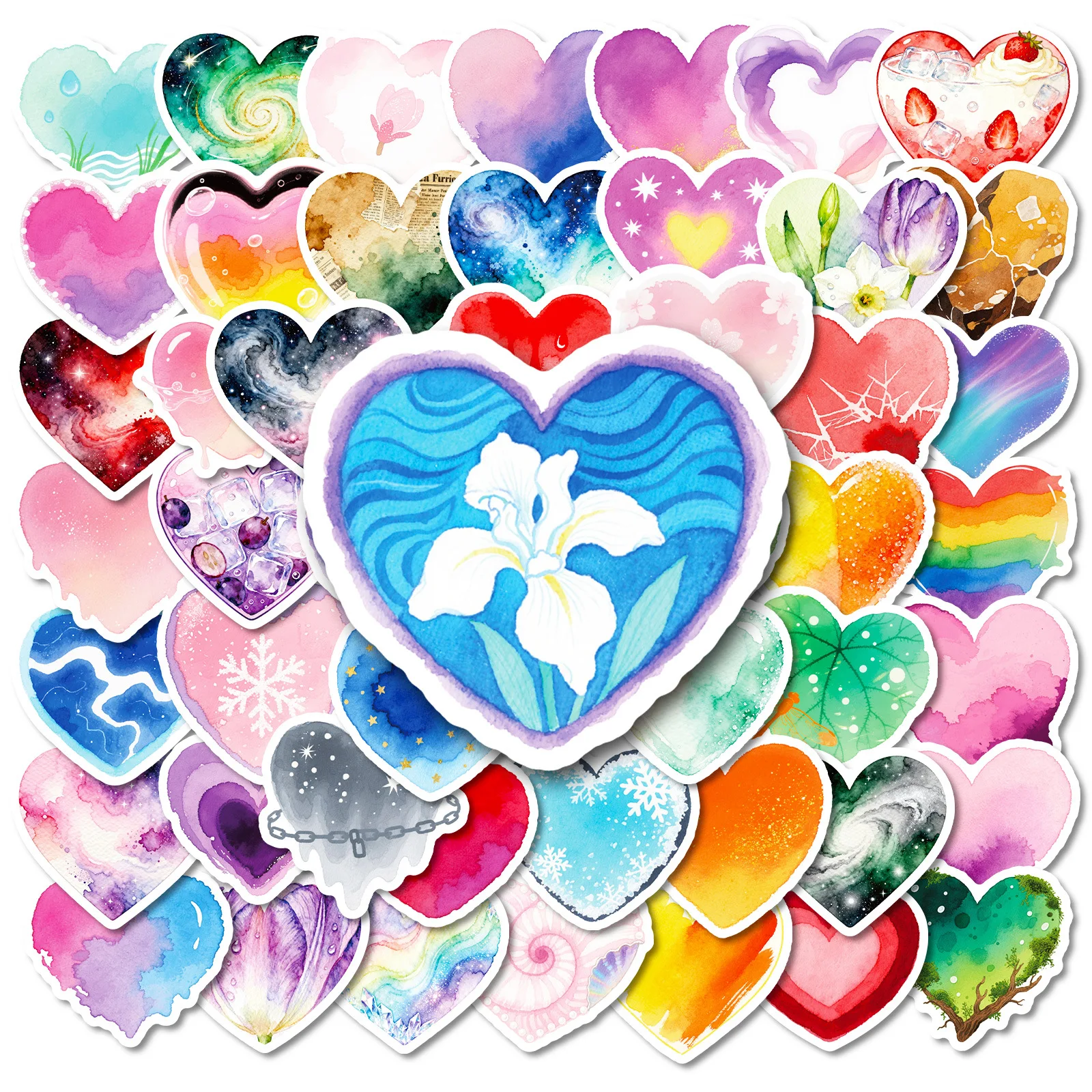 10/56 قطعة الألوان المائية الإبداعية القلب الكتابة على الجدران ملصقات اللون جماليات الكرتون ملصق مائي DIY بها بنفسك الأمتعة الهاتف الغيتار الكلاسيكية ألعاب أطفال