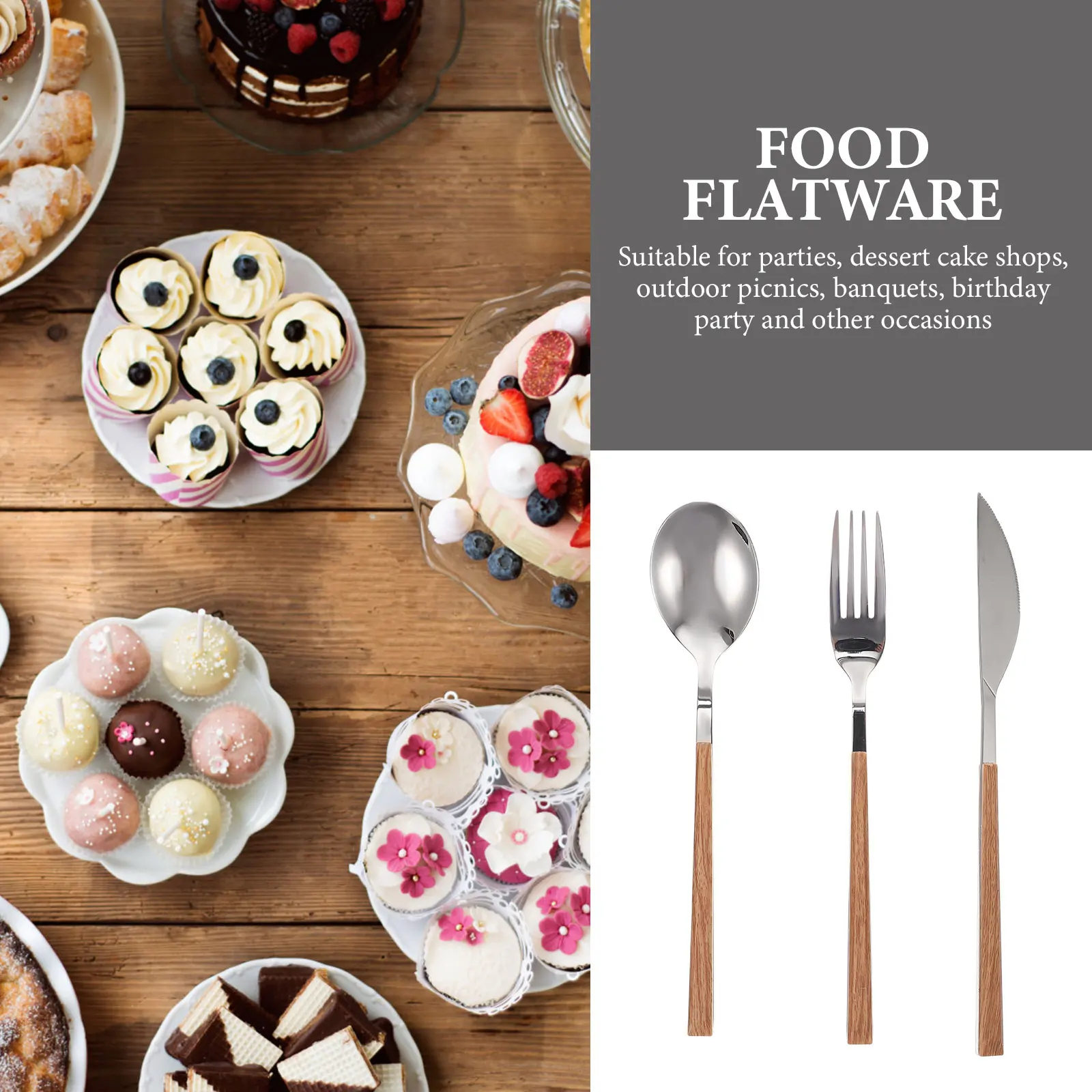 

1 set Knife Fork Spoon Set Stainless Steel PP Travel Utensils Cutlery Kit Durable Dinnerware Home Tableware Flatware Portable
