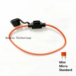 Portafusibles automotriz Mini pequeño y mediano, resistente al agua, 18/16/14AWG, fusible de inserción 3A 5A 7.5A 10A 15A 20A 25A 40A estándar/Mini/Micro