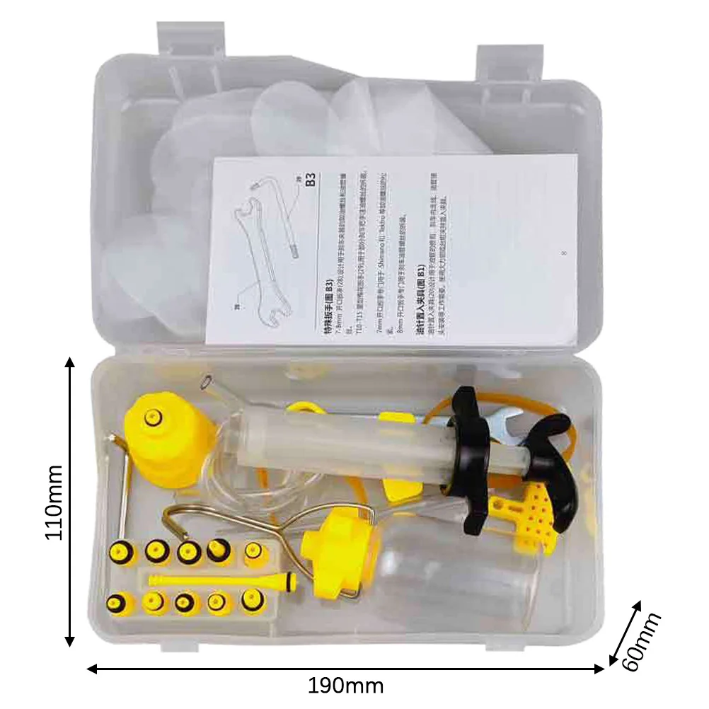 

1 set 1 Set Bike Disc Brake Oil Bleed Kit Durable Oil Resistant Portable Brake Filling Tool Repair Kit For Mountain Bicycle