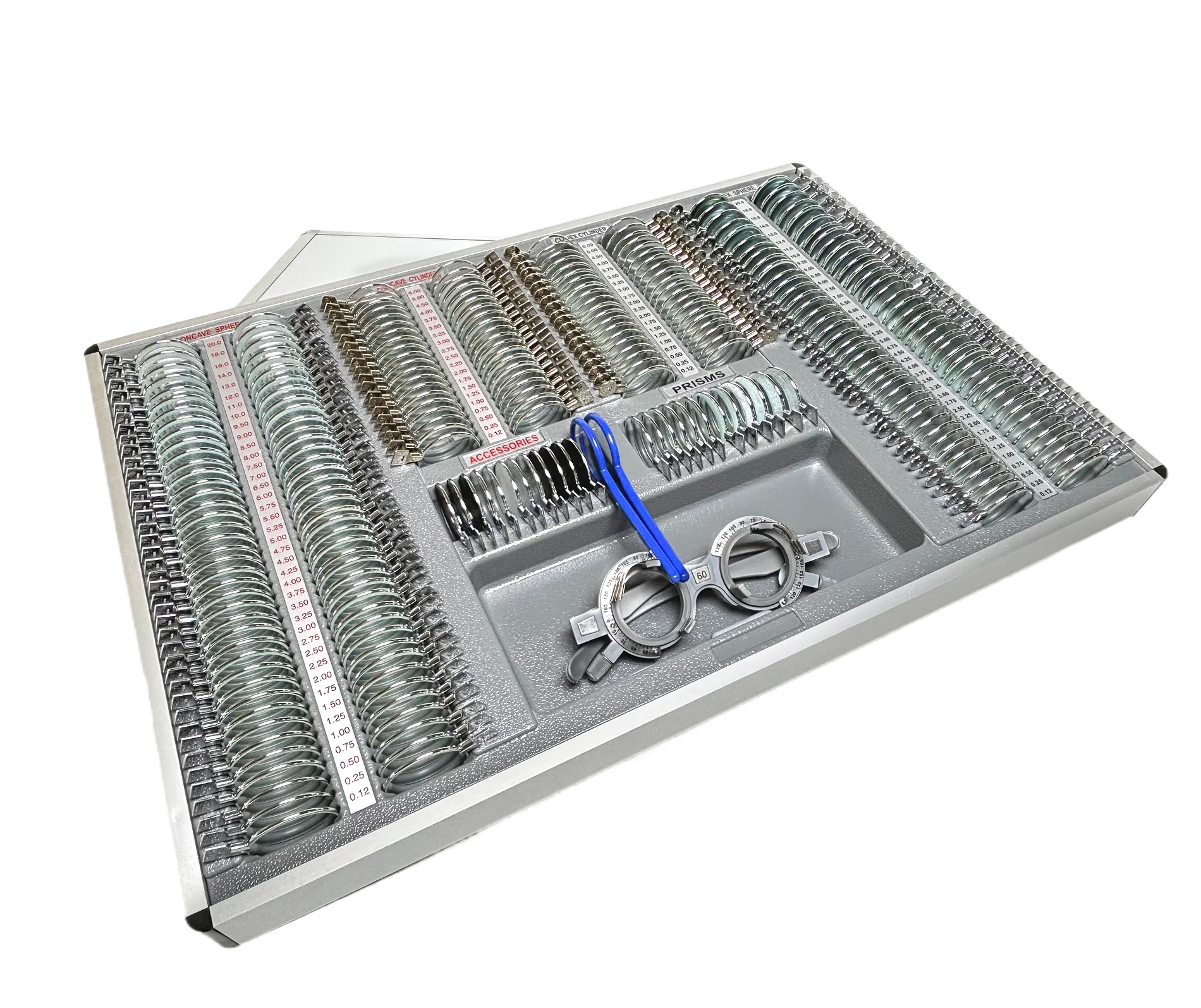 Set Lensa Uji Coba Optik Peralatan Optometri Profesional 266JS Dengan 266 Buah Lensa