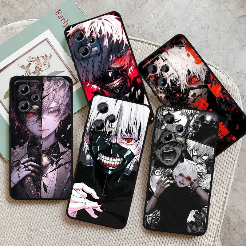 Anime Tokyo Ghoul Comics For Xiaomi Redmi Note 13 12R 12 12S Turbo 11 11T 11S 10 10S Pro Plus 5G Black Funda Phone Case