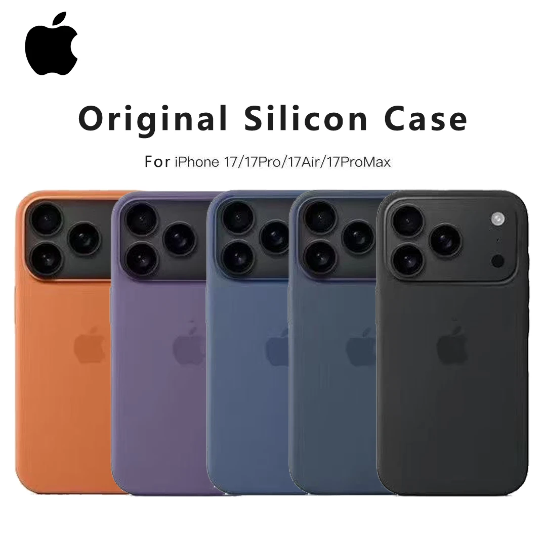 Official Original Silicone Apple Phone Case For iPhone 17 13 15 14 16 12 Pro Case for iPhone 13 14 11 12 15 16 17 Pro Max cover