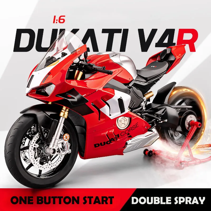 Simulation Alloy 1:6 Ducati V4S Racing Motorcycle Model Diecast Alloy Motorbike Toy Collection Miniature Voiture Home Decor