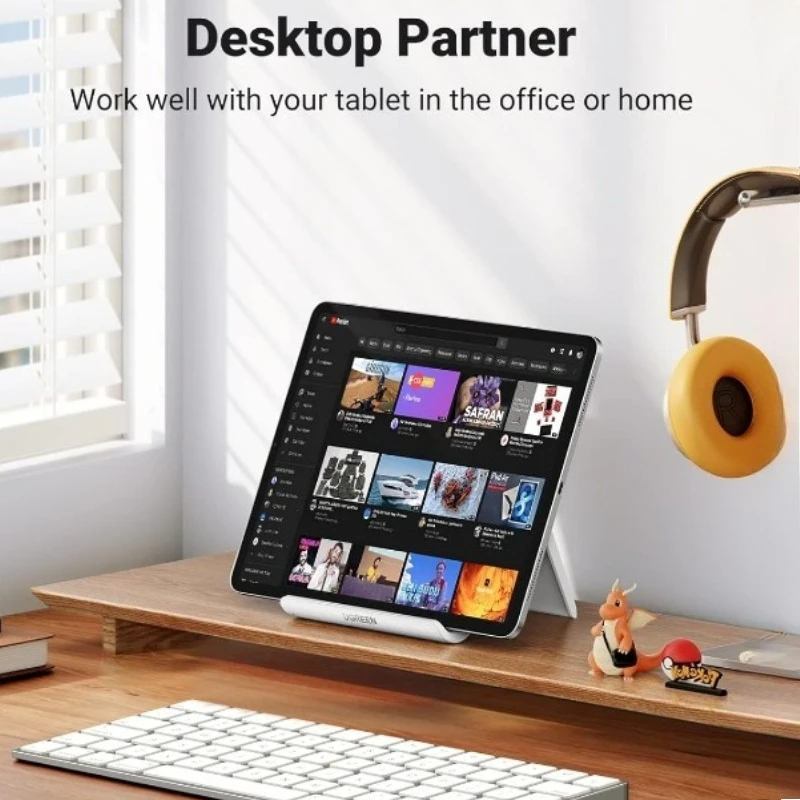 حامل الكمبيوتر اللوحي والهاتف المحمول القابل للتعديل - قاعدة مكتبية قابلة للطي مع مشابك آمنة، مادة PP متينة | حامل اللوحي #2