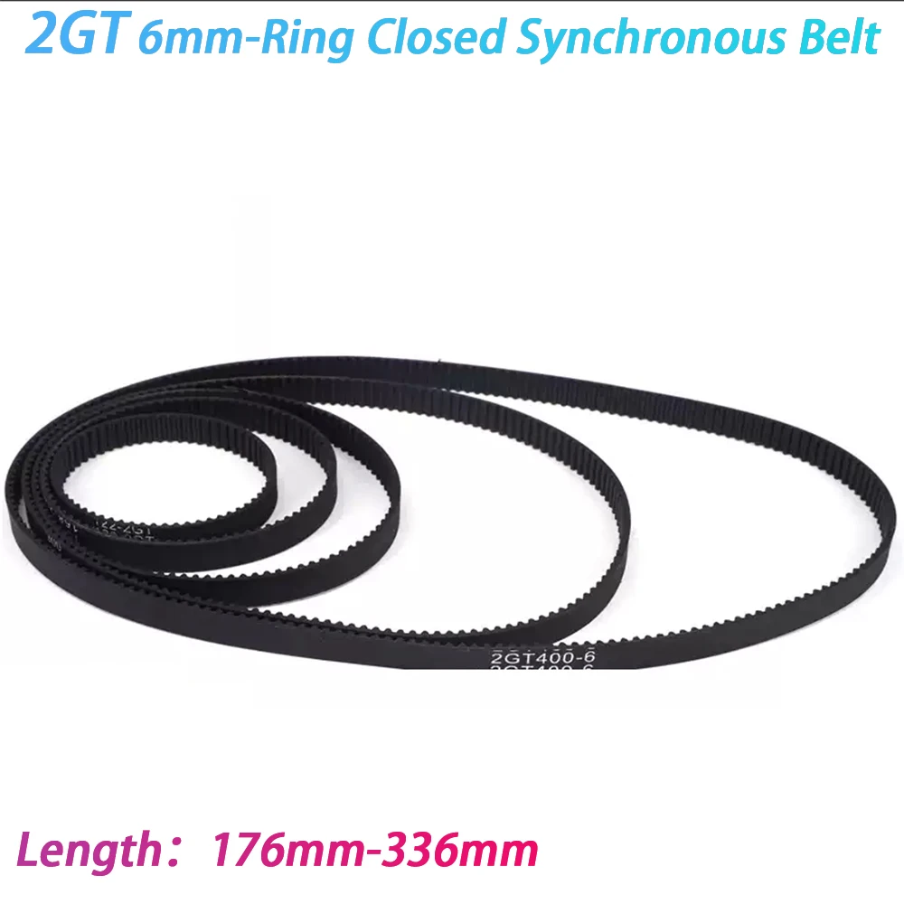 1/2Pcs Printer Belt GT2 6mm Closed Loop Rubber 2GT Timing Belt Length 176mm 178mm 180mm 182mm 184mm 186 188 190 192 194~336mm