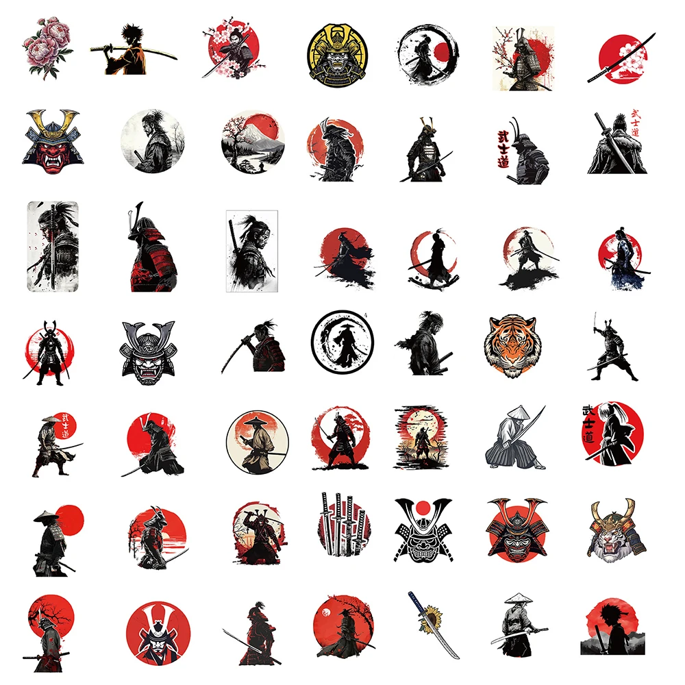 10/30/50PCS Japanese Bushido Anime Stickers Cool Decals DIY Motorcycle Travel Luggage Guitar Laptop Waterproof Joke Toy Sticker