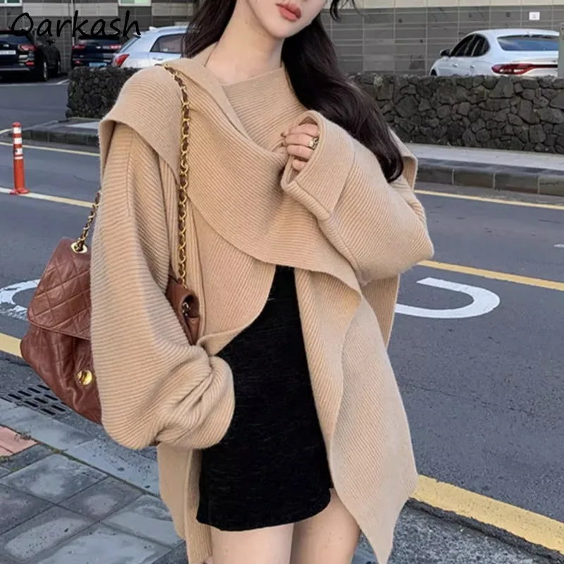 Niche Scarf for Women Autumn Winter Warm Solid Elegant Casual Ins Korean Style Soft Fit Minimalist All-match Knitted New Trendy