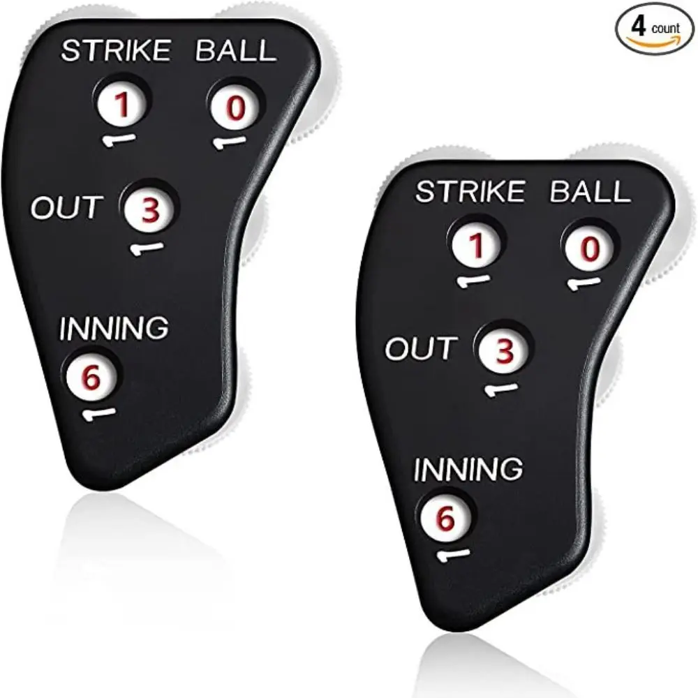 4 Wheel Baseball Clicker Anti-slip Press Strip Design Referee Counter Abrasion Resistant Comfortable Grip Referee Indicator