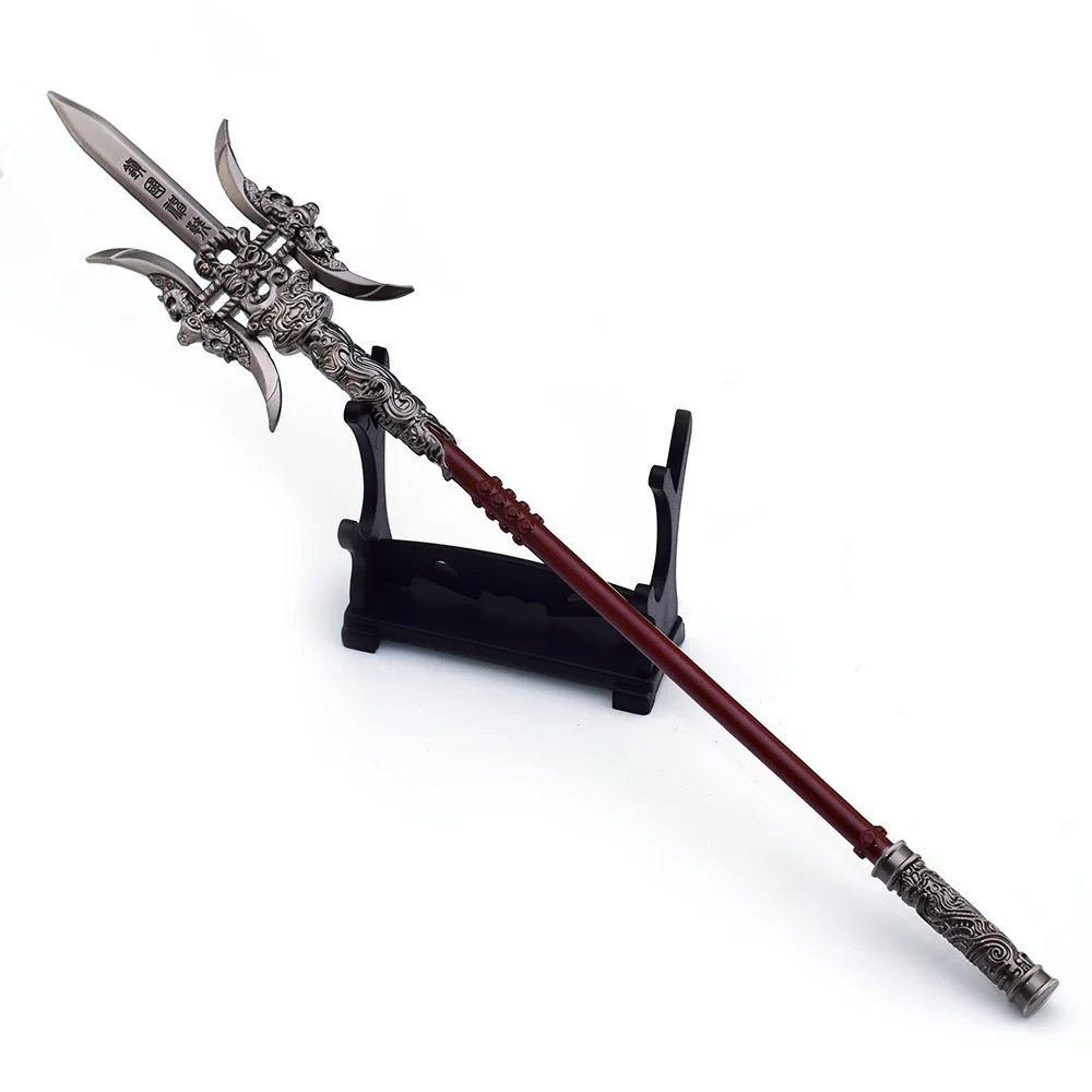 30cm Zhenguo Halberd Emperor Shi Hao Weapon Perfect World Peripherals All Metal Sword Model Cos Prop Ornaments Gifts Collections