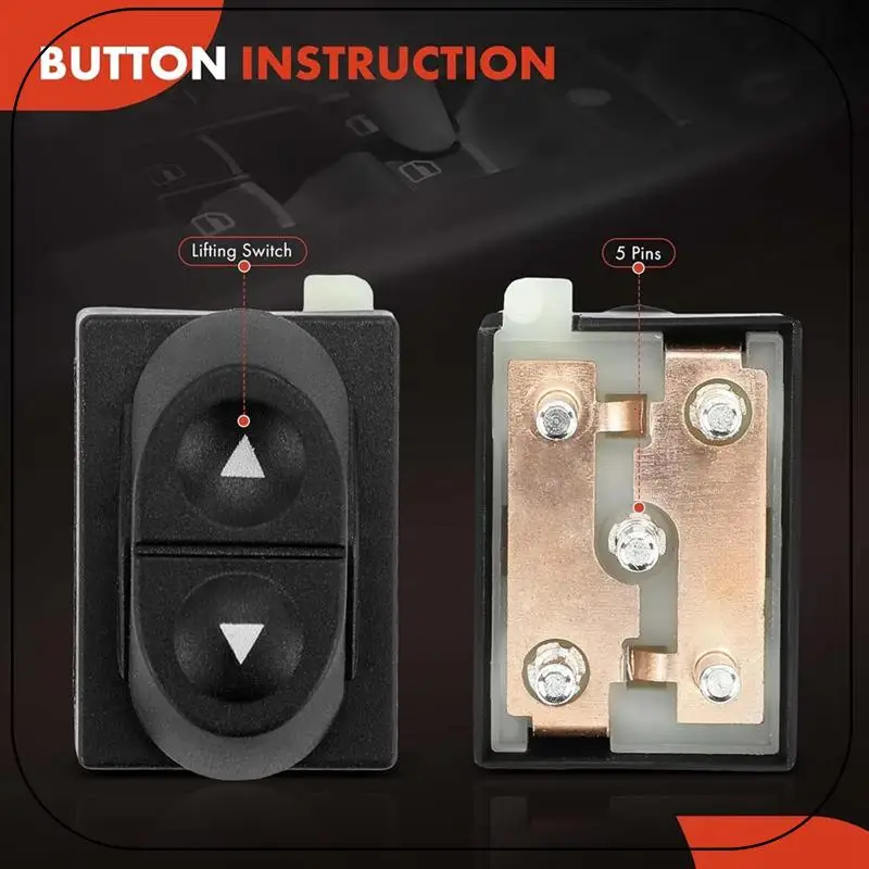 

ABNF!Power Window Switch For Ford Mustang Ranger Bronco F-150 F-250 F-350 E-150 E-250 E-350 Replace DWS131 E6DZ14529C 1S9194 901