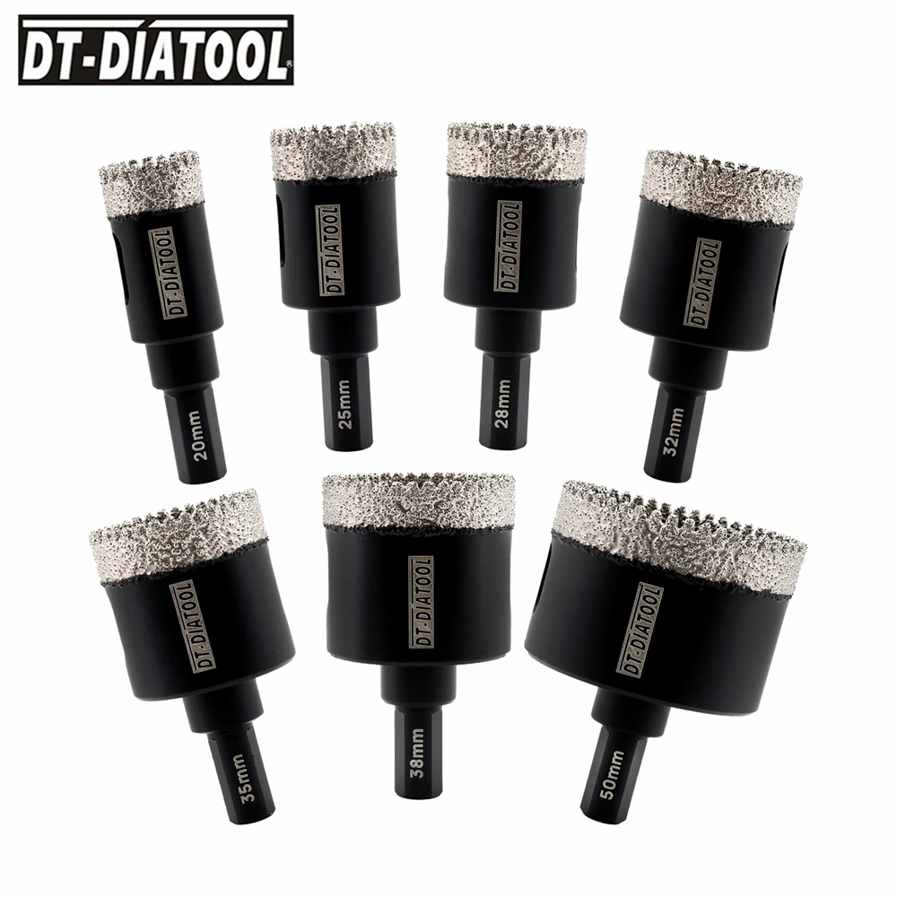 

Diatool 1pc Diamond Drilling Bit Hole Saw Drill Serrated Drill Bit for Tile Marble Granite Triangular Shank Drill Core Bit