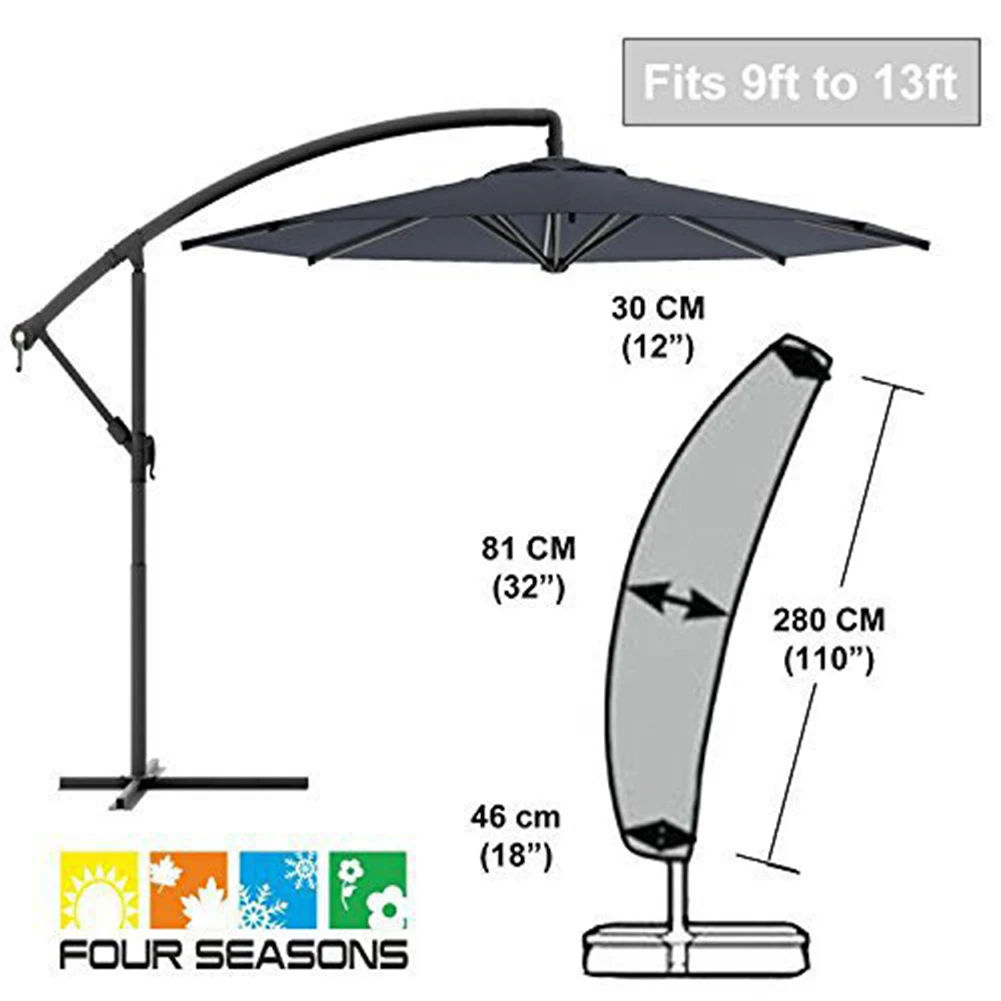 YFASHION Outdoor Parasol Umbrella Cover Outdoor Garden Patio Umbrella Shield Waterproof Cover W/ Built-in Adjustable Drawstring