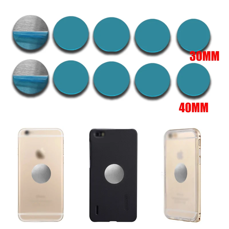 

Magnetic Metal Phone Adhesive Pads Circular Stainless Steel Magnetic Pads Universal Phone Mount Base Automotive Accessories