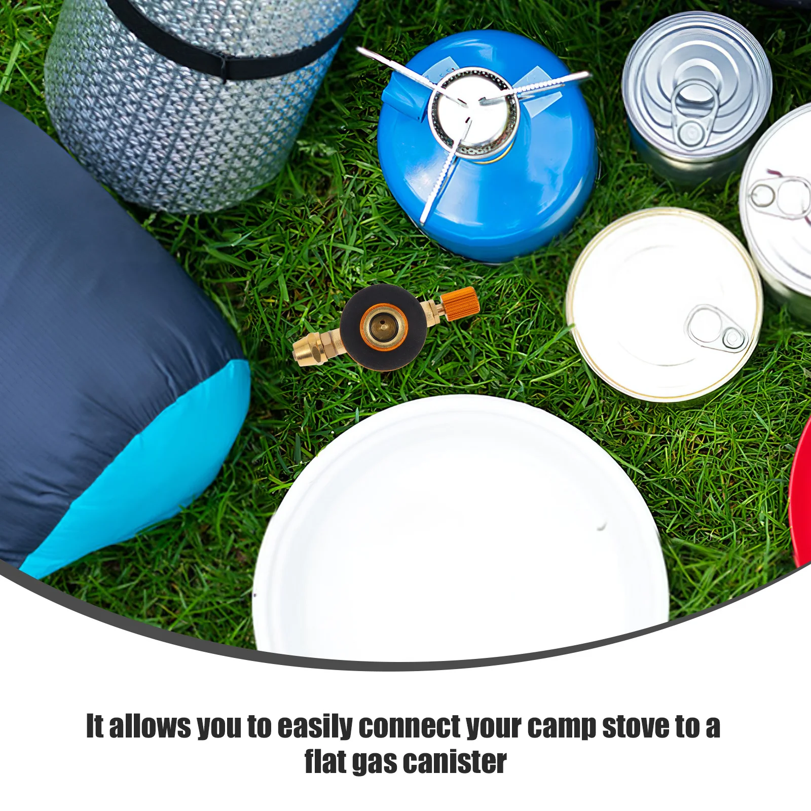 1pc Camping Gas Flat Canister Refill Valve For Outdoor Stove Connector Butane Canister Adapter For Backpacking Hiking Bbq