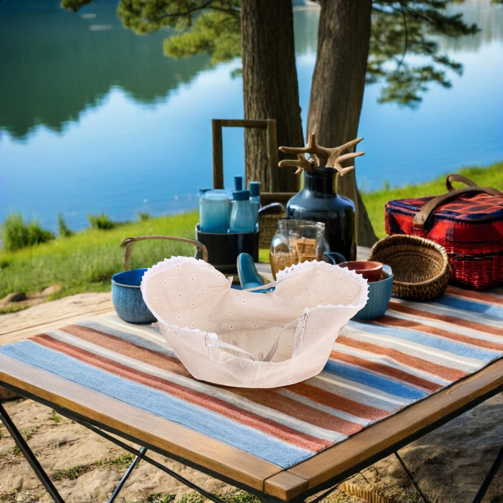 

Oval Wicker Picnic Basket Liners Decorative Fabric Insert Replacement Rattan Bread Basket Liners Storage Bin Cloth Insert