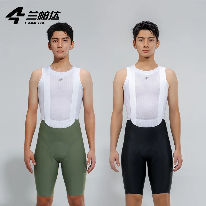 

LAMEDA двойная подушка со стрелками, мужские велосипедные шорты нагрудник из ткани SITIP, шорты нагрудник UPF50 +, высокоэластичная велосипедная одежда для мужчин