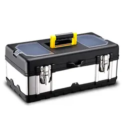 Household Portable Tool Box 14 Inch Hardware Multifunctional Car Storage Stainless Steel Box Tool Organizer Steel Tool Set