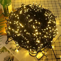 LED Christmas Fairy String Lights, ao ar livre, impermeável, feriado, Twinkle Garland, lâmpada para jardim, festa, decoração do quarto, 8 modos, 30m, 50m