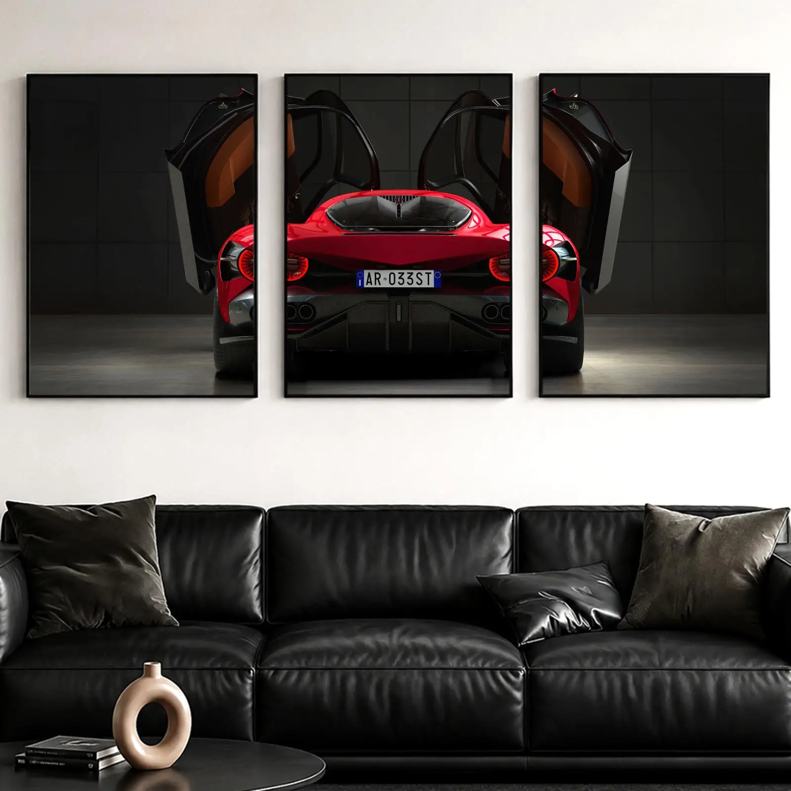 R-Romeo 33 Heritage Coupe Painting Calligraphy Canvas Poster Set Wall Artwork for Bedroom Living Room Decorative Prints Gift