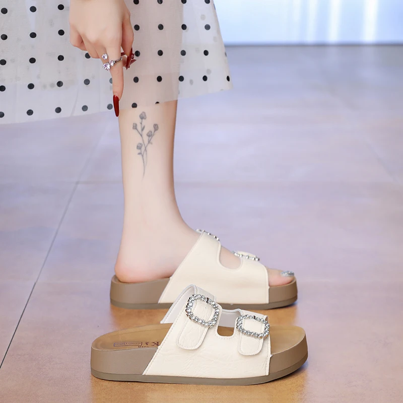 

Minimalist Style One Strap Slide Sandals Women Casual Commute Flat Slippers Soft Comfortable Non-slip Sole VersatileSummer Shoes