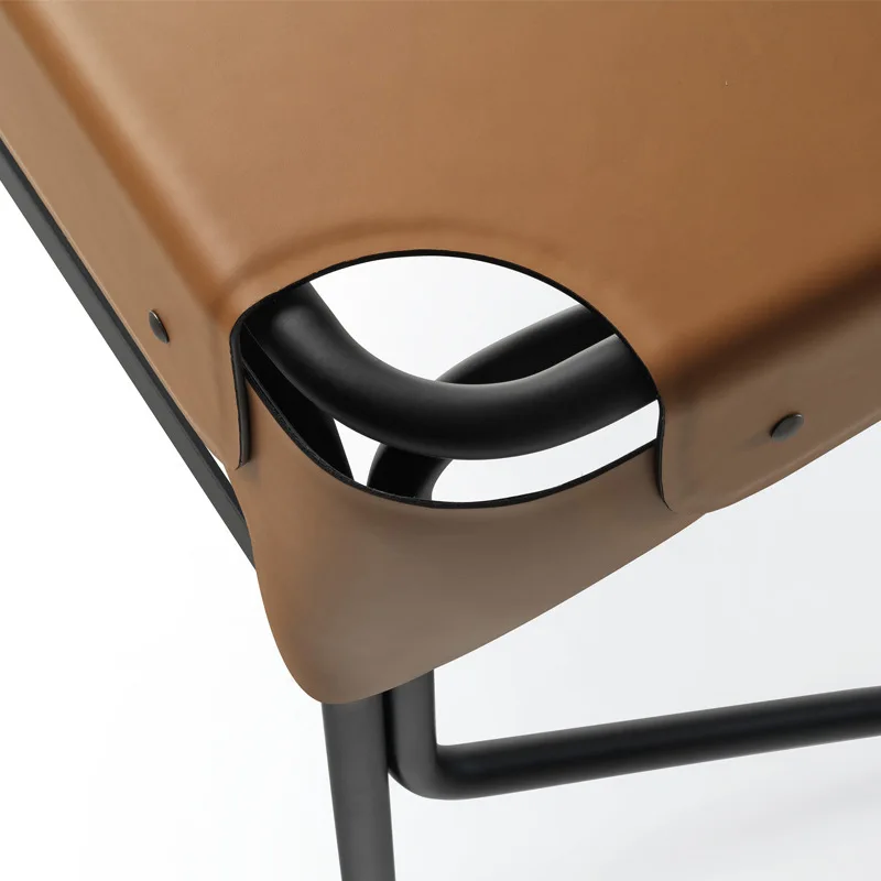 Light luxury modern designer desk study bedroom hard leather computer desk