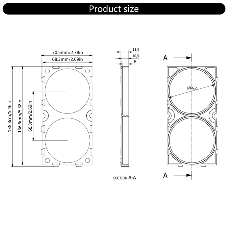 Support batterie empilable flexible pour plusieurs supports cellules au lithium 66160, construction durable avec