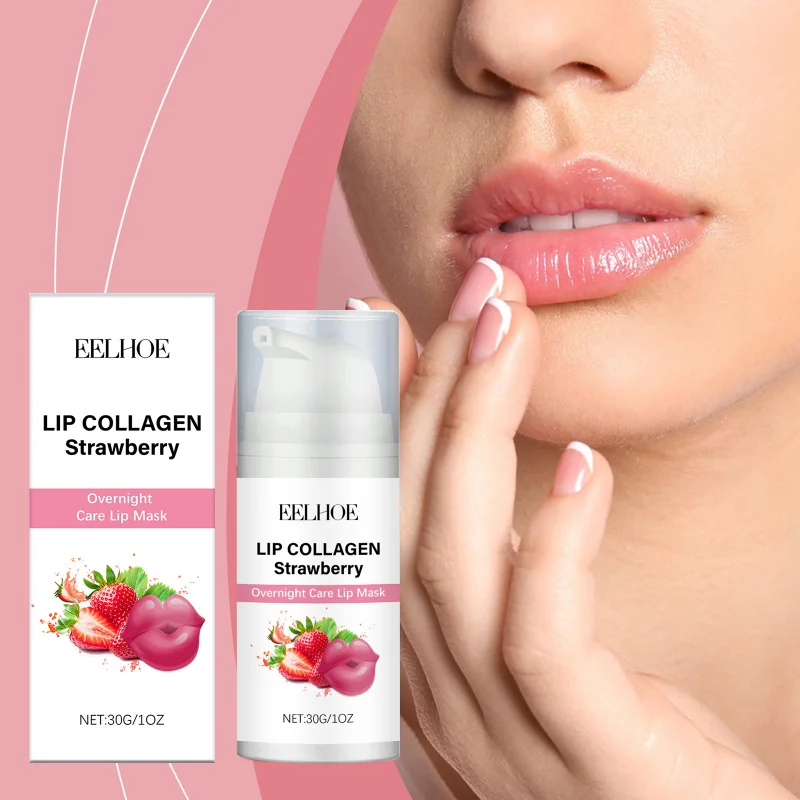 

Strawberry Nourishing Sleep Lips Mask - Hydrating Moisturizing Fade Lip Lines Soften Tender Lip Skin Overnight Lip Care