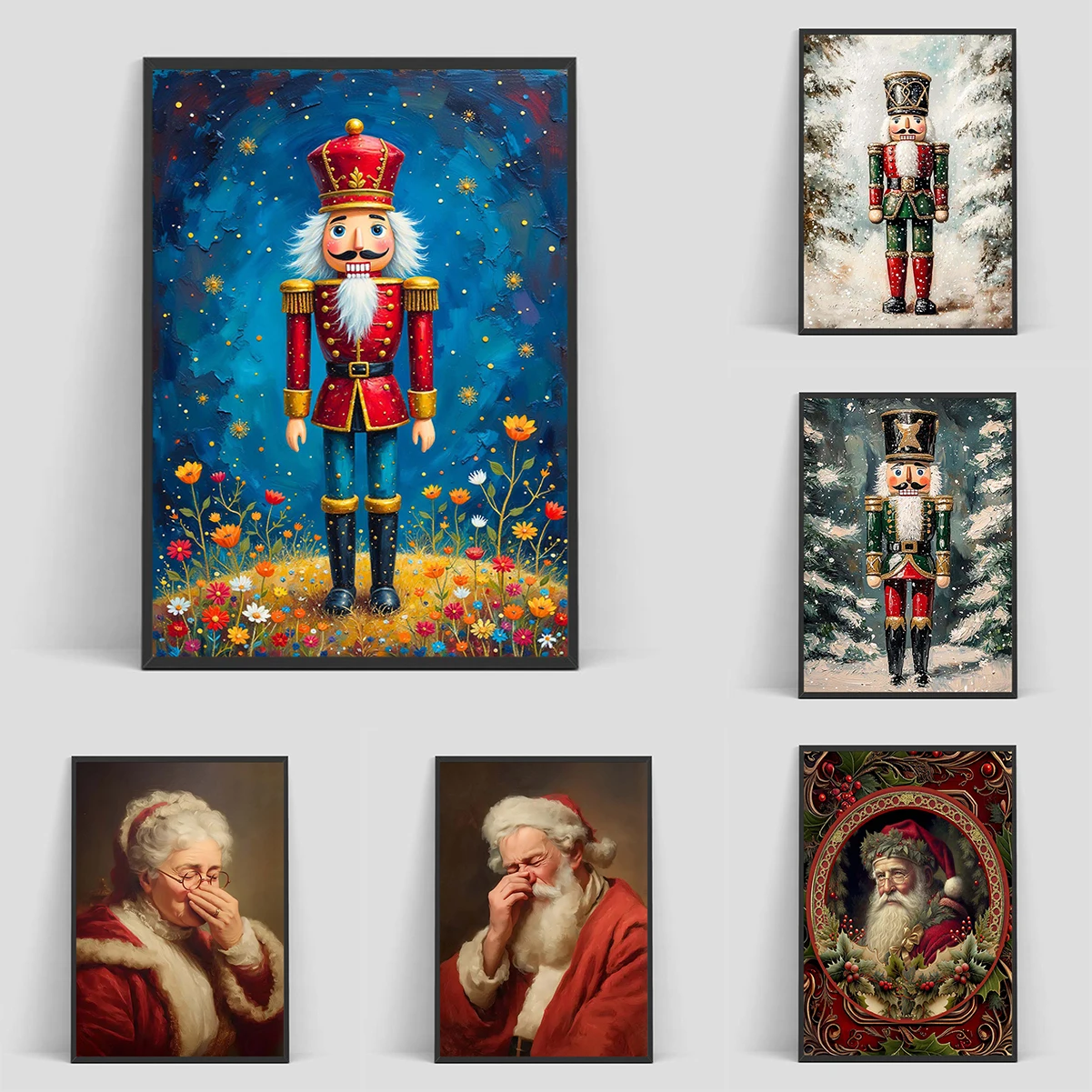 

Christmas Funny Prints Poster Home and Decoration Living Room Wall Posters Art Mural Vintage Classroom Decorations Bedroom Decor