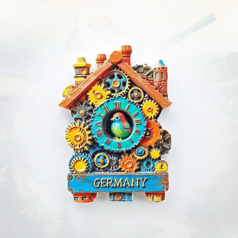 

Germany Gear Fridge Magnet - Vintage 3D Industrial Clock Souvenir Unique German Craft Gift for Travel & Loft Home Decor