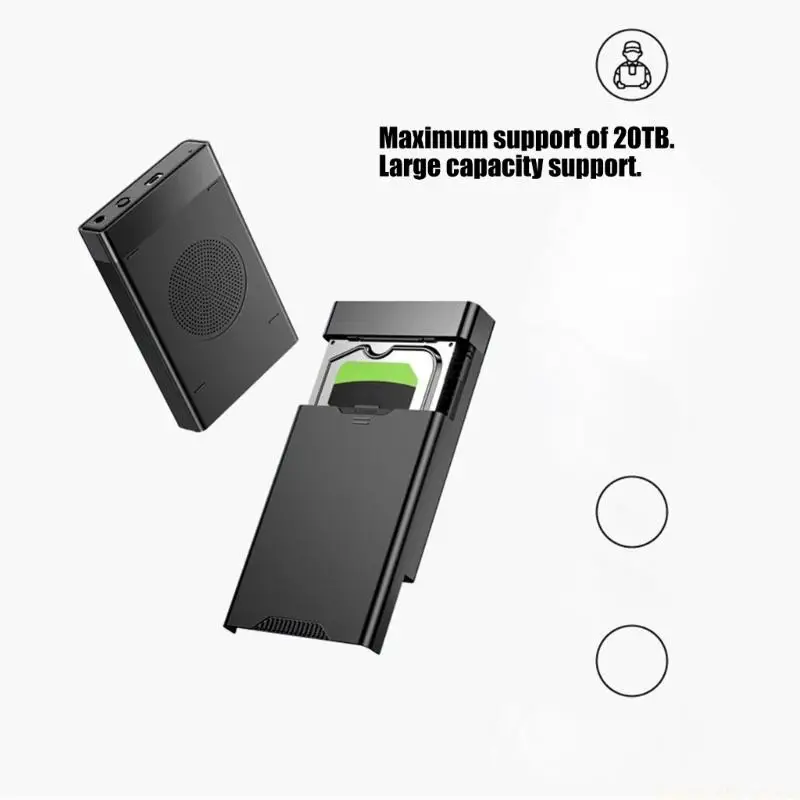 External 3.5Inch SATA3.0 Hard Drive Case USB 3.1 Type C Interfaces For High Speed