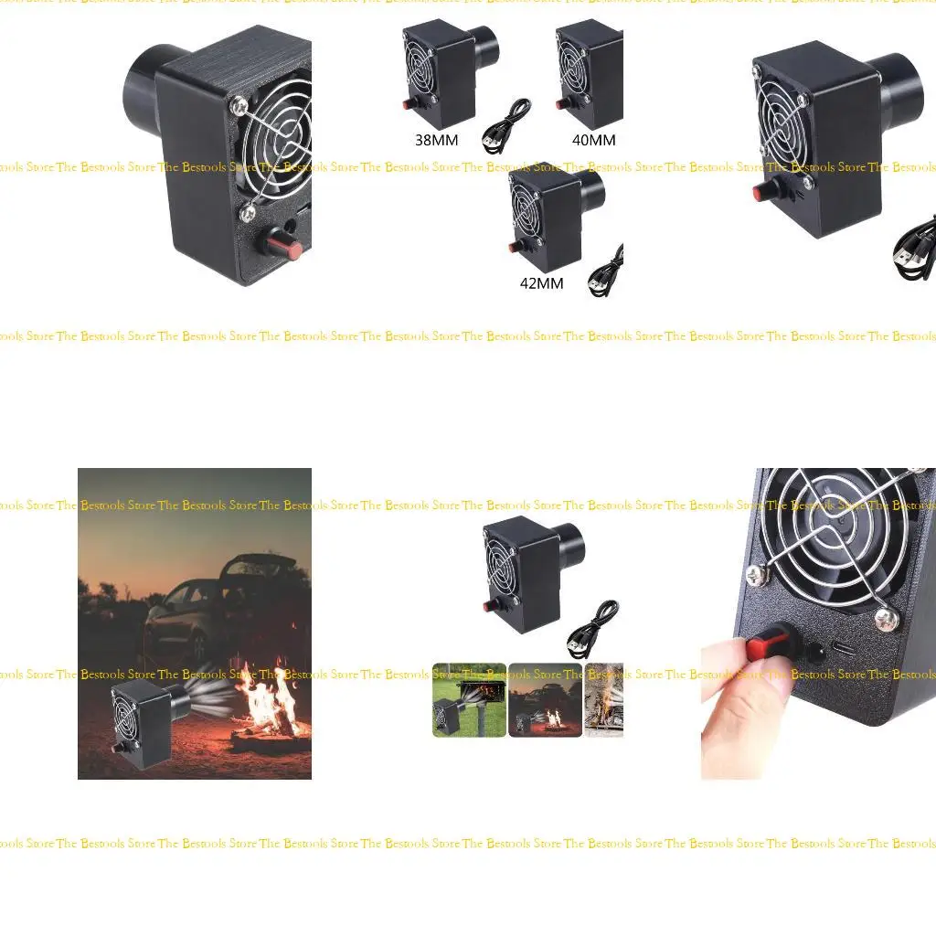 12PF DC12V -Blower -Lüfter mit USB -Netzkabel für die Belüftung und Verbrennungshilfe