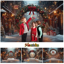 Christmas Ferris Wheel Photography Background Winter Night Street Glitter Xmas Tree Decor Kids Family Photo Backdrop Studio