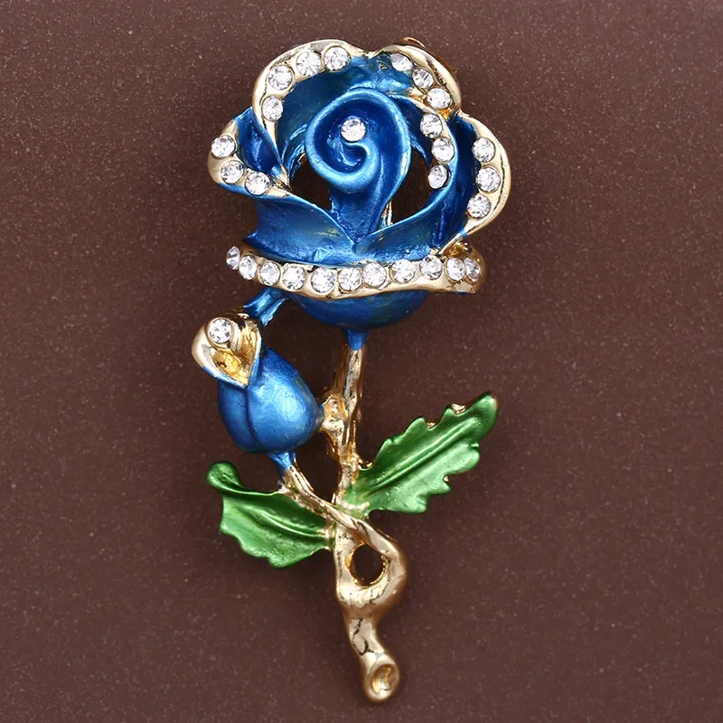 New Fashion Couple Rose Inlaid Rhinestone DIY Clothing Scarf Scarf Buckle Dual-purpose Shawl Buckle Decorative Brooch