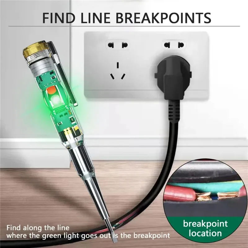 JUSTINLAU Intelligent Voltage Test Pen AC Non-contact Induction Test Pen Voltmeter Power Tester Screwdriver Indicator Light
