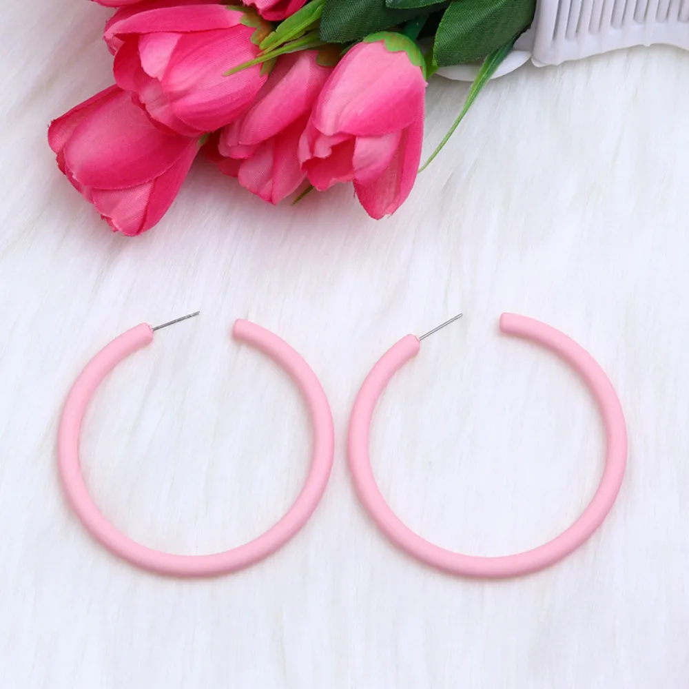 

1 pair New Acrylic Circular Earrings Circle Jewelry Ear Jewelry Round Acrylic Earrings Gift