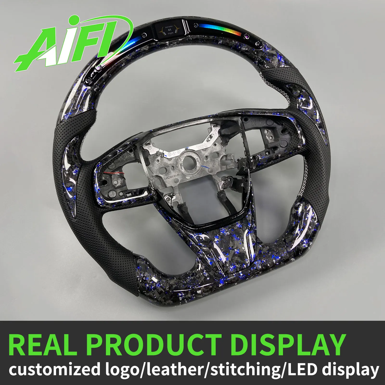 For Honda 10th Gen Civic Si Type R FK8 CR-V EX LX 2016-2021 Customized Forged Carbon Fiber Steering Wheel with Smart LED Display