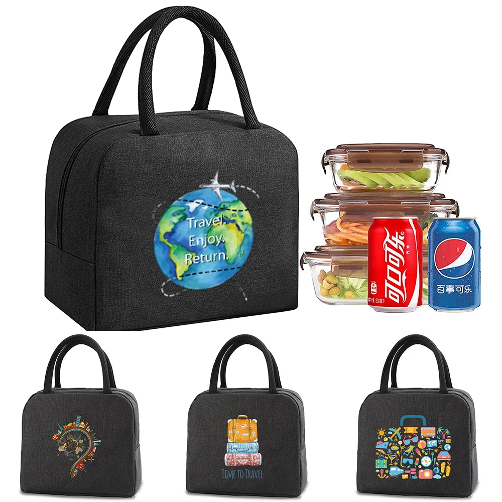 

Сумка-холодильник для обедов, портативный изолированный контейнер из холщовой ткани, термосумка для еды, для школы, пикника, путешествий, для мужчин, женщин, детей, для ужина