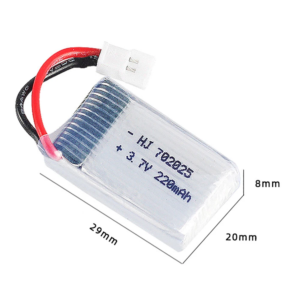 Baterai Lipo 3.7V 220mAh, aksesori suku cadang Quadcopter RC untuk Syma X4 X11 X13 3.7V 702025 mAh