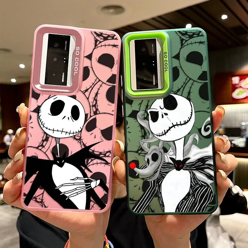 

The Nightmare Before Christmas For Xiaomi Mi 13T 12T 11 POCO M5S M3 M2 C51 C50 X3 F4 F3 GT NFC Pro Colorful Silver Phone Case