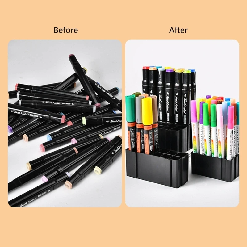 多機能デスクスタンド 24/12 スロットペイントブラシペンオーガナイザーホルダー収納ペイントツール鉛筆マーカーペンラック