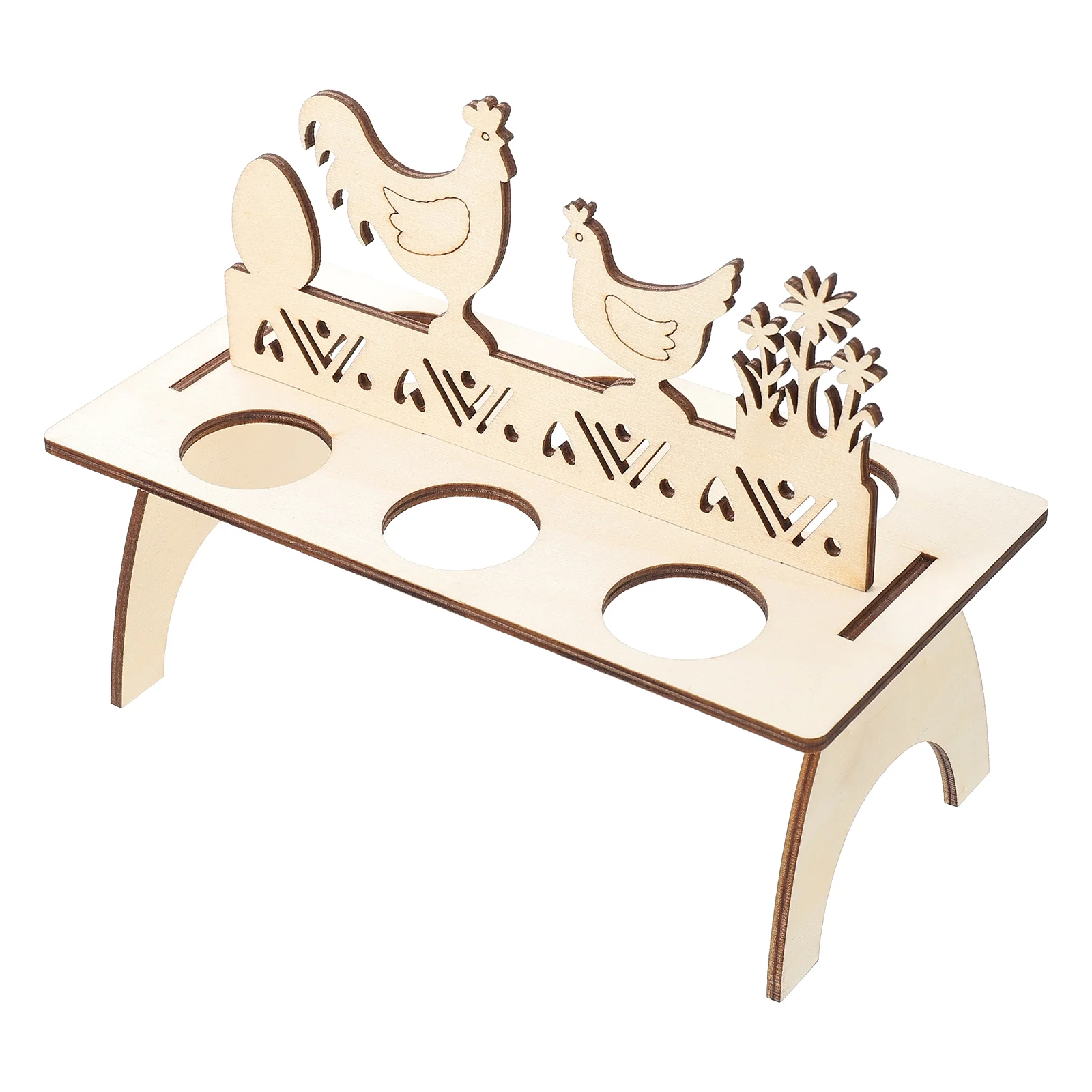 

Wooden Rack Easter Festival Decor Creative Hollow Engraving Stable Toy Child Education Household