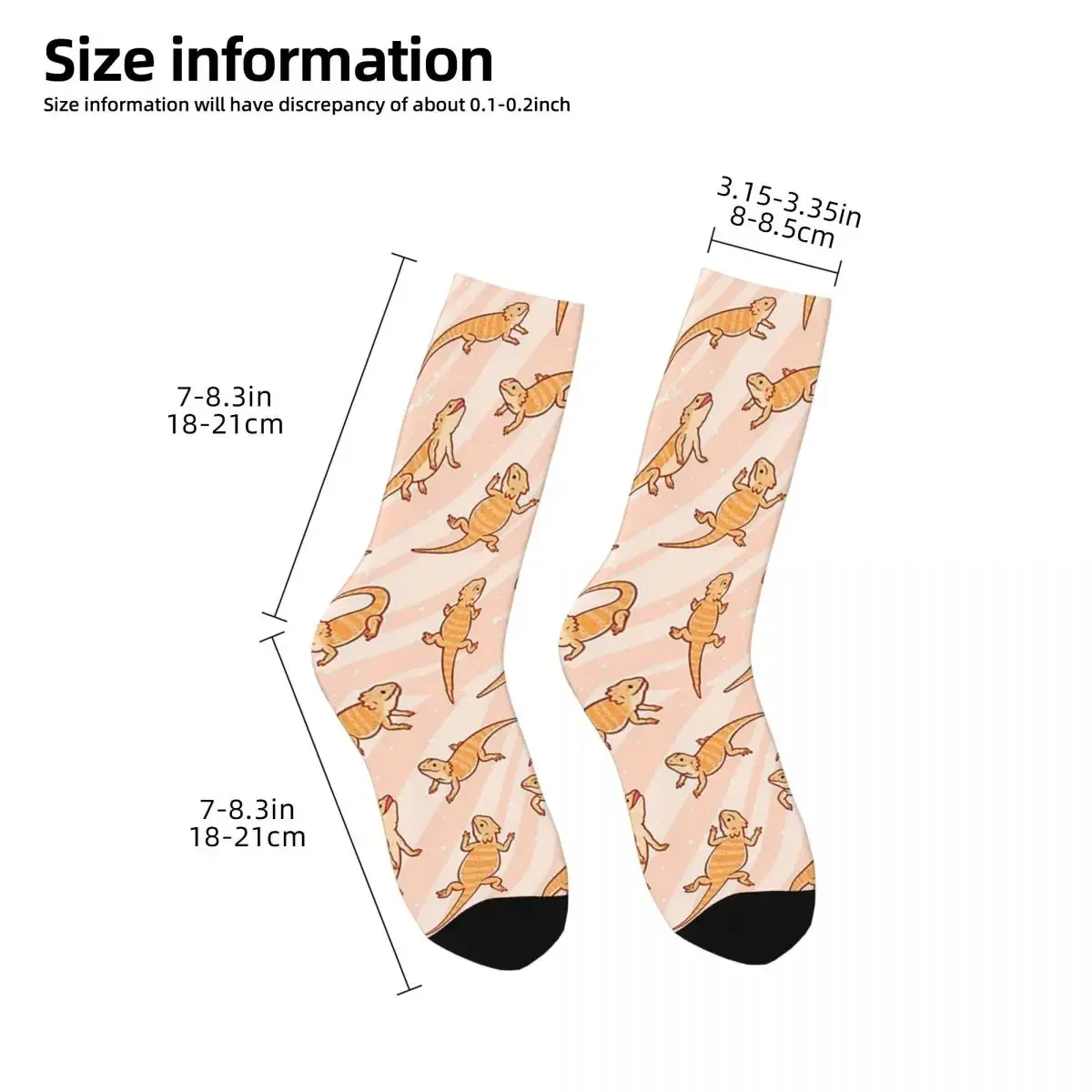 Chaussettes dragons barbus pour hommes et femmes, bas Harajuku super doux, chaussettes longues toutes saisons, accessoires pour cadeau d'anniversaire