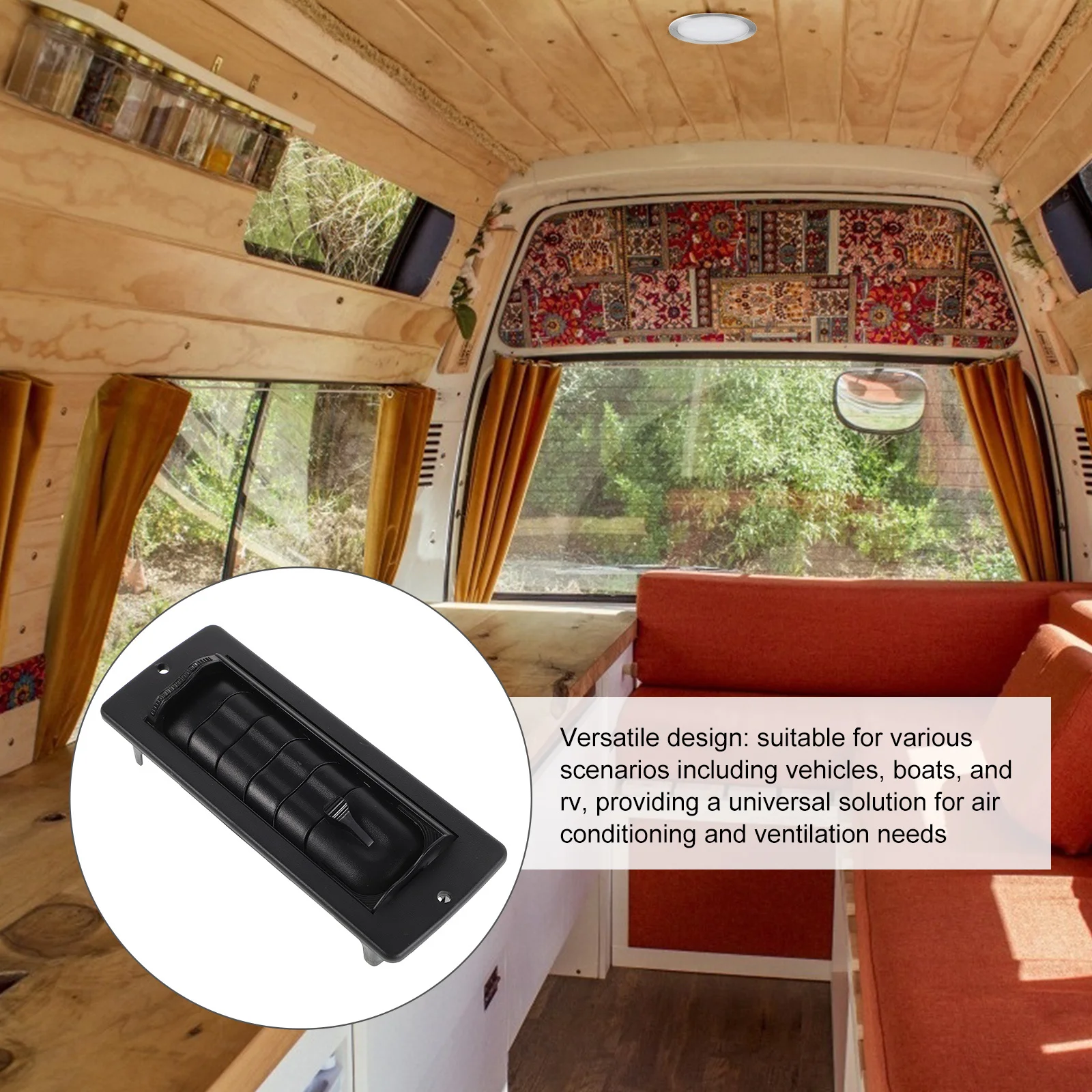 

Universal Car Boat Rv Air Vent Plastic Cover for Easy Install Automotive Cold Warm Airflow Air Conditioning Vent Outlet