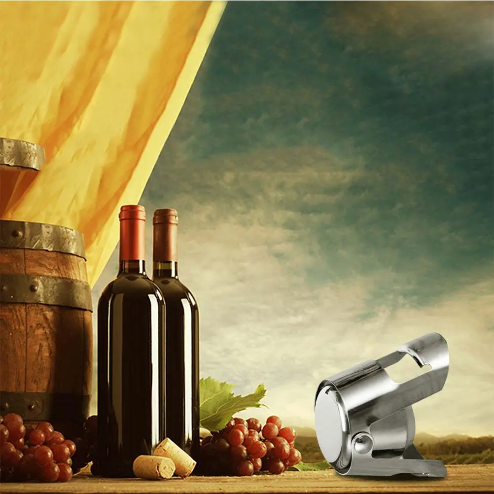 Modern Polished Stainless Steel Wine Stopper Universal Fit for Wine Bottles Prevents Oxidation Extends Freshness Daily