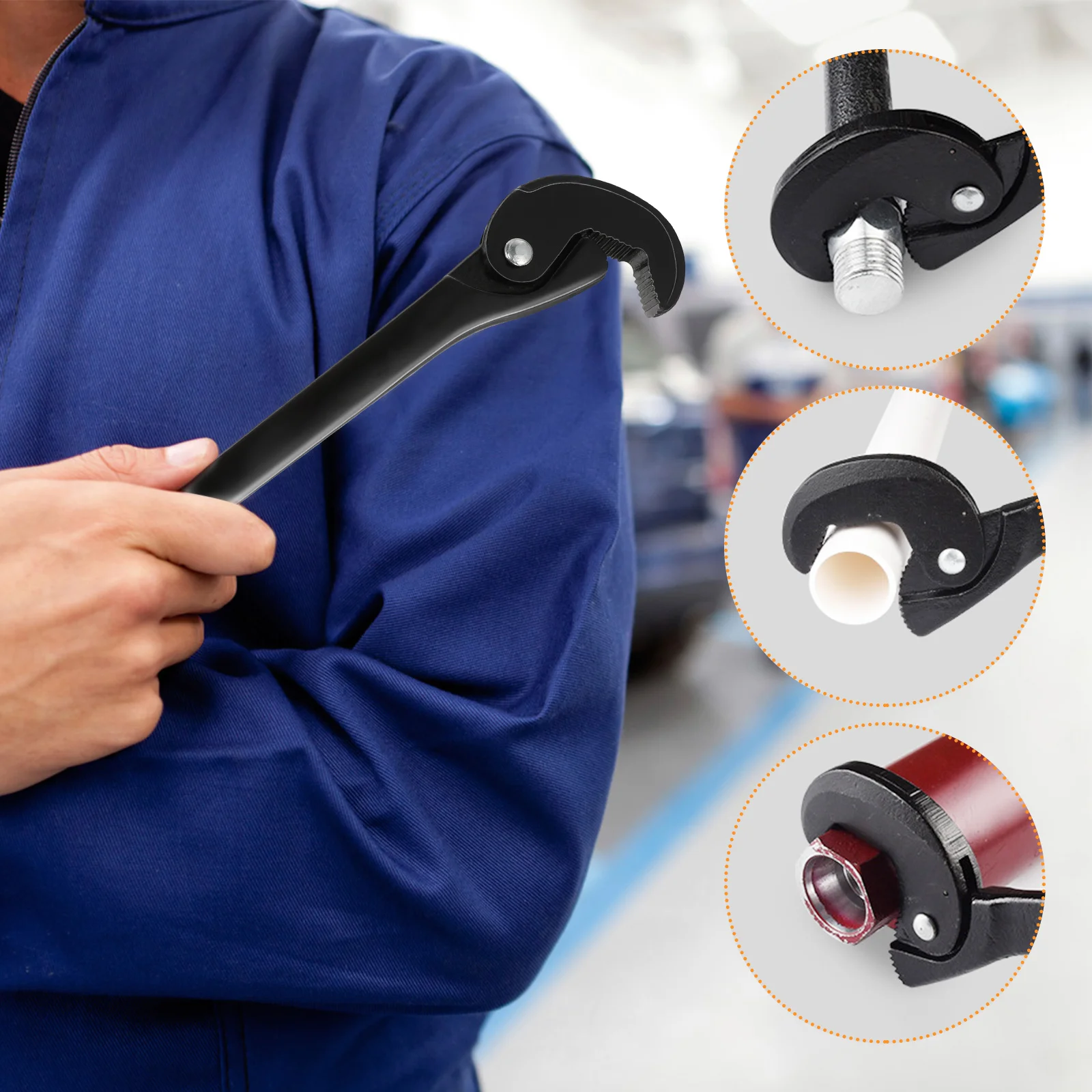 

Multi-Functional Wrench 8-42Mm Adjustable Basin Faucet Tire Drainer Spanner Tool Heavy Duty Auto Spring Hook Head Universal