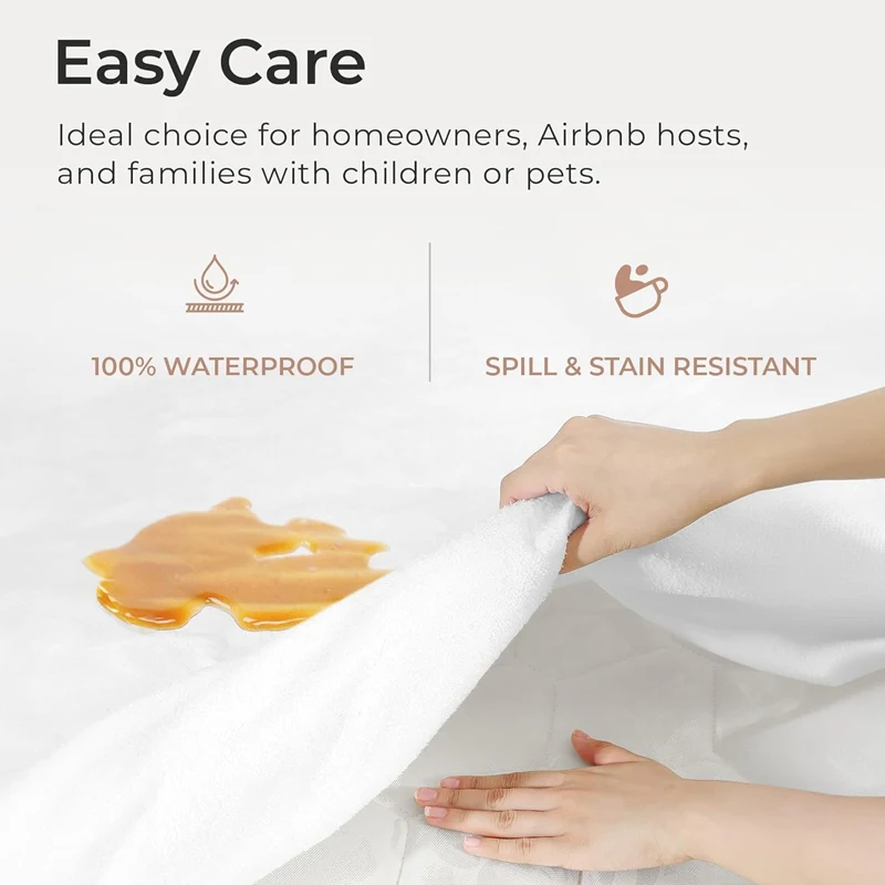 White Flat Sheet Cotton Terry Matress Cover 100% Waterproof TPU Mattress Protector Cover for Bed Pad Antibacterial Bed Cover